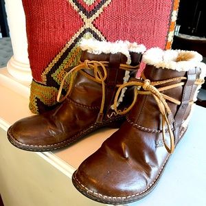 Short Smooth Leather Ugg boots